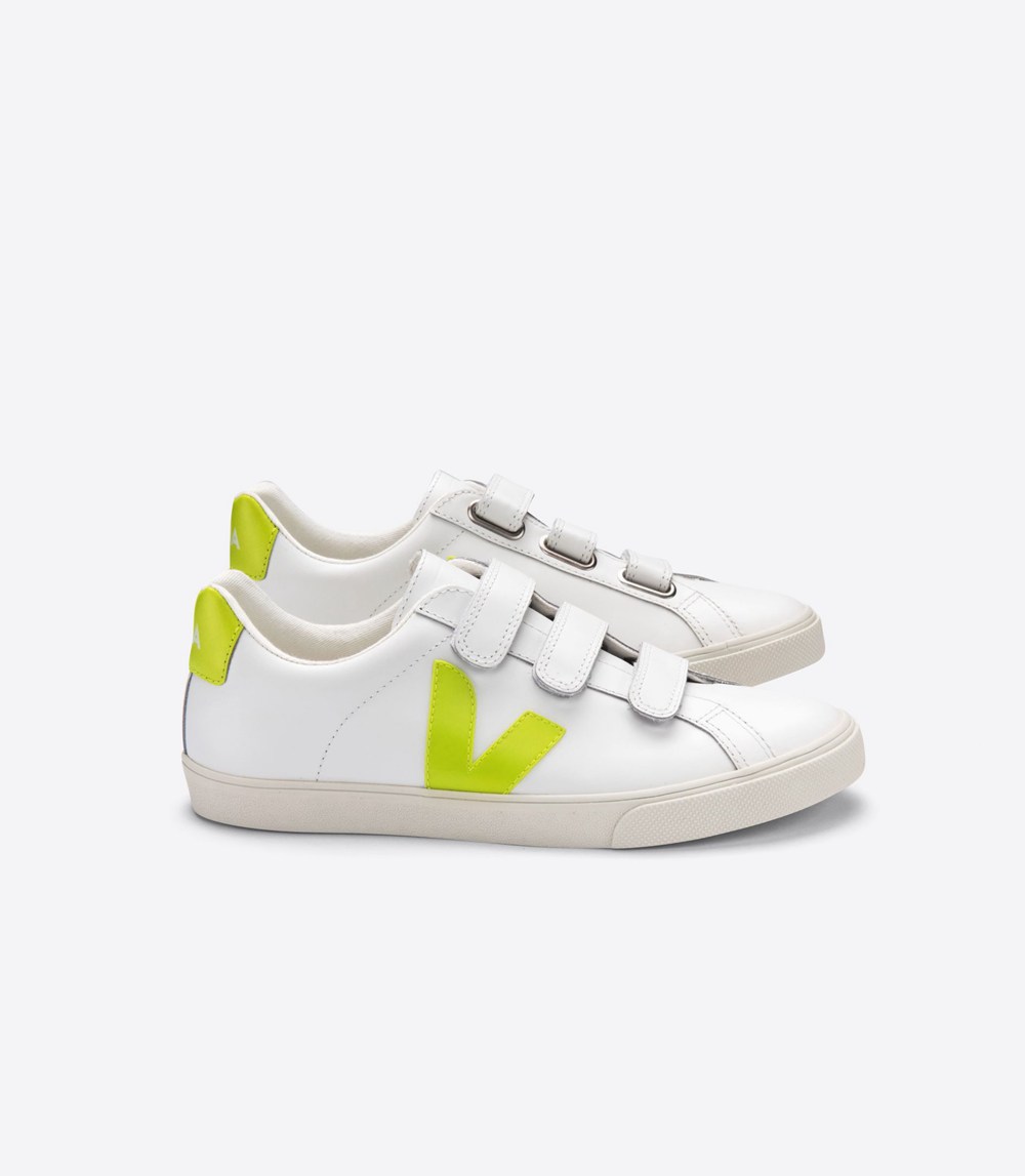 Tenis Veja Hombre - 3-Lock Cuero - Blancos - 643NIDJBG